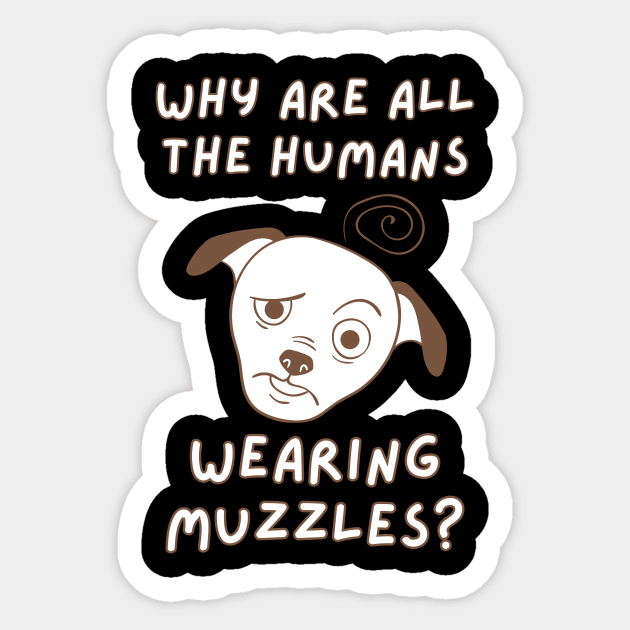 Humans wearing muzzles Sticker by Caregiverology